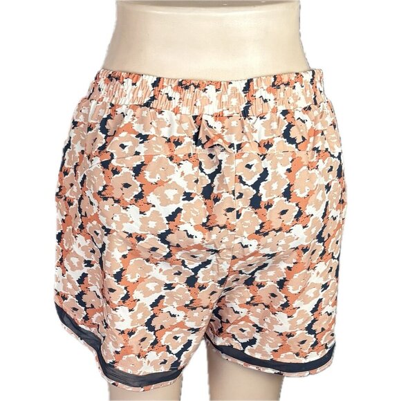 Liv Outdoor XL Blush-Navy Camouflage Floral Mesh Hem Elastic Waist Lined Shorts - Picture 4 of 6